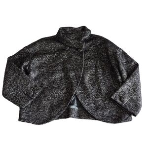J. Crew Collection Size 14 Metallic Alpaca Wool Blend Wrap Button Collar Jacket